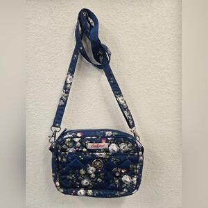 Cath Kidston London Blue Quilted Floral Crossbody Bag Adjustable